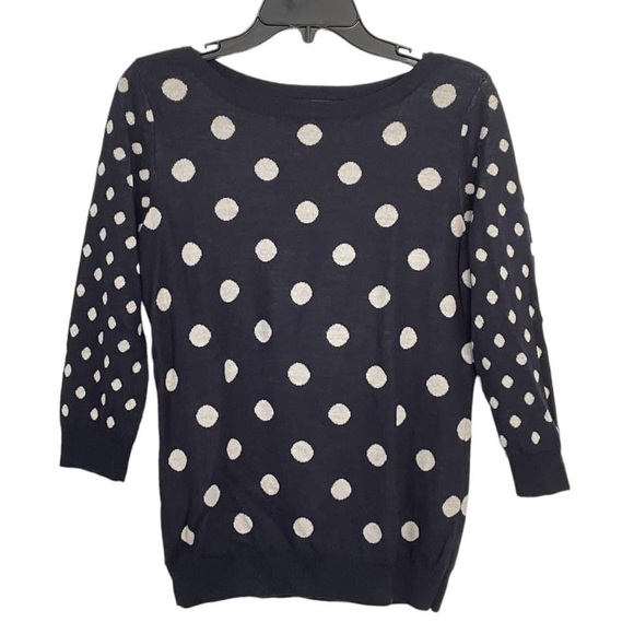 The Limited sweater, navy blue with polka dots, large Limited Sweater reversible - Picture 4 of 16